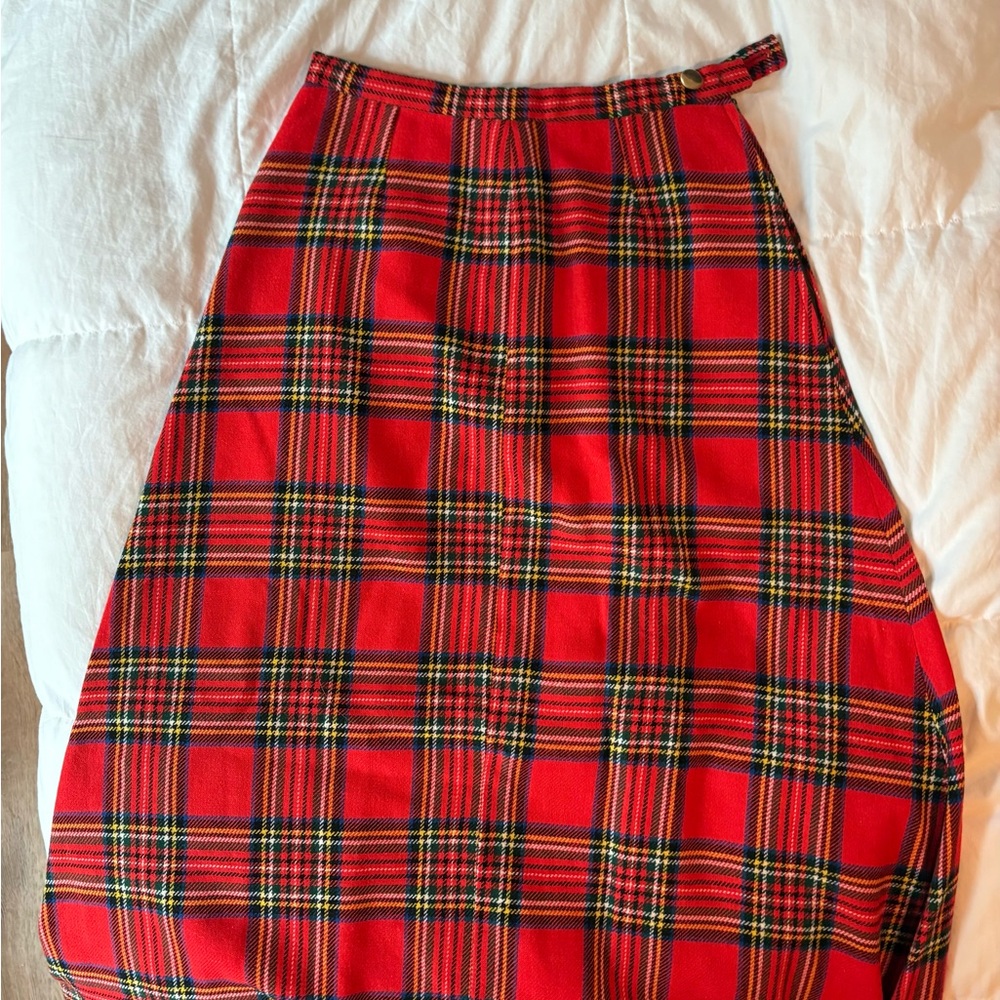 Vintage Plaid Maxi Skirt